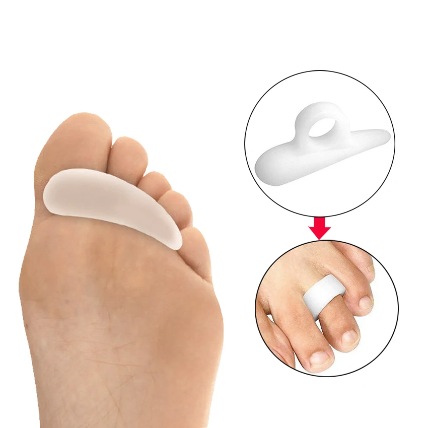 Singe Loop Gel Hammer Toe Cushion, Hammer Toe Mallet Shape Toes Protector, Gel Toes Support Silicone Metatarsal Pads HA00492