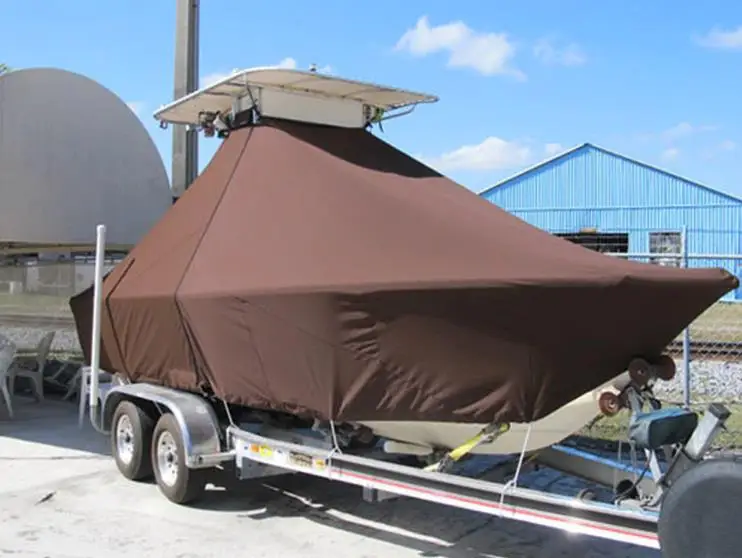 Duty Water Proof 600D Vinyl Fabric 24Ft Yacht Boat Cover With Zipper