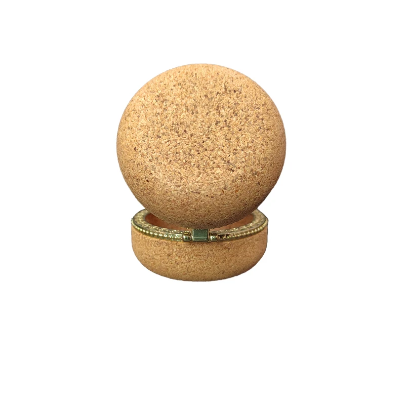 Luxury cork packaging box small cork storage box cork jewelry box for wedding bands and earrings