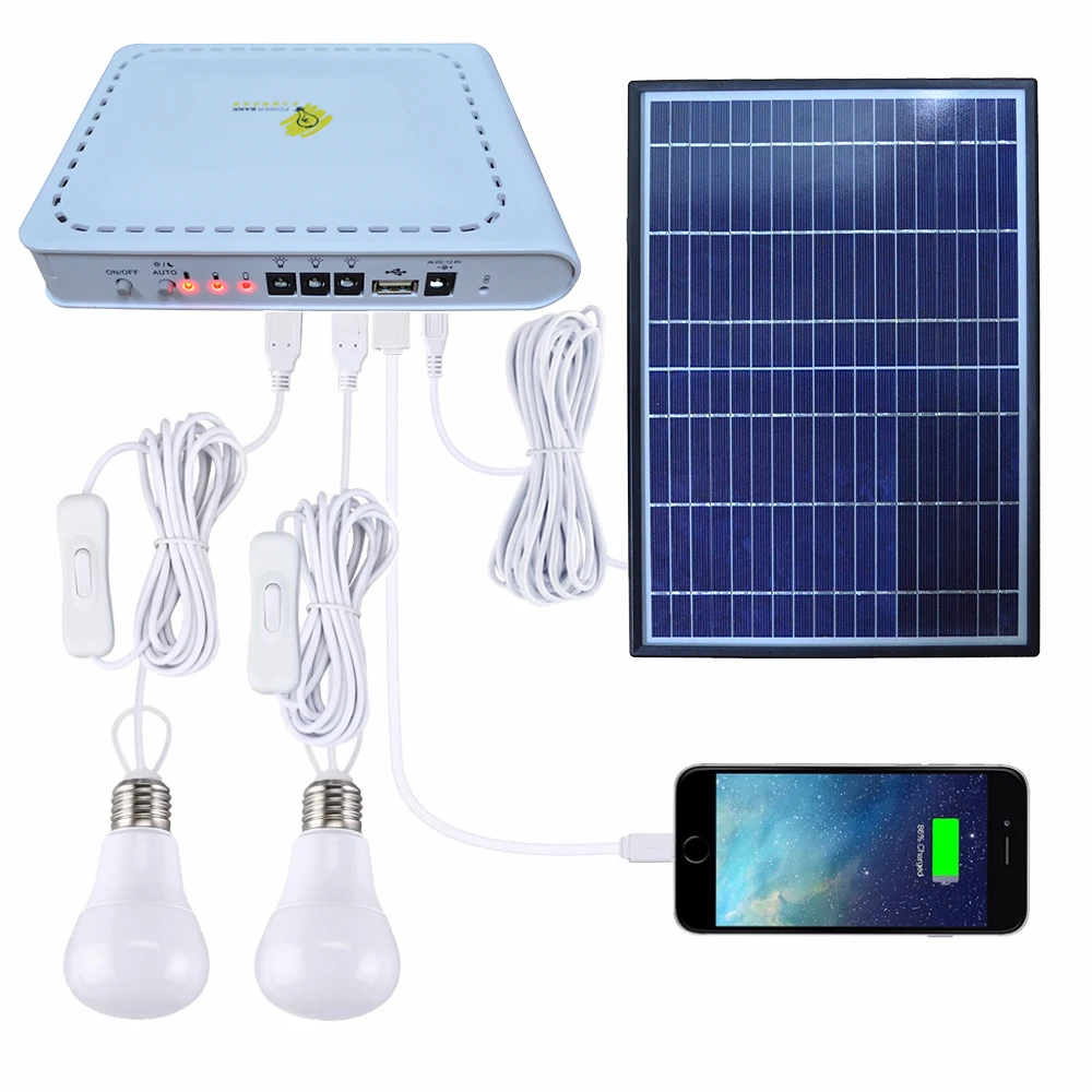 10 Вт Мини Солнечная система освещения для наружных деревенских районов удаленного дома