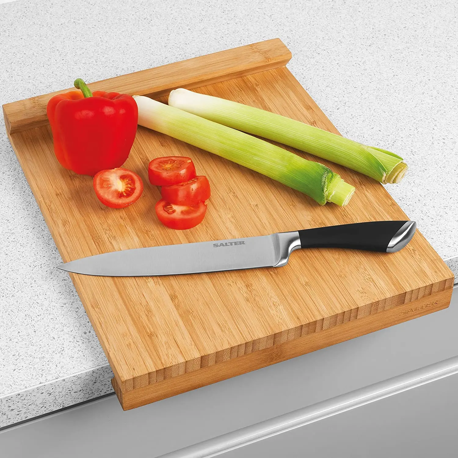 Durable Bamboo Wood Cutting Board Wholesale Worktop Vegetables Coloured Chopping Board with Lip