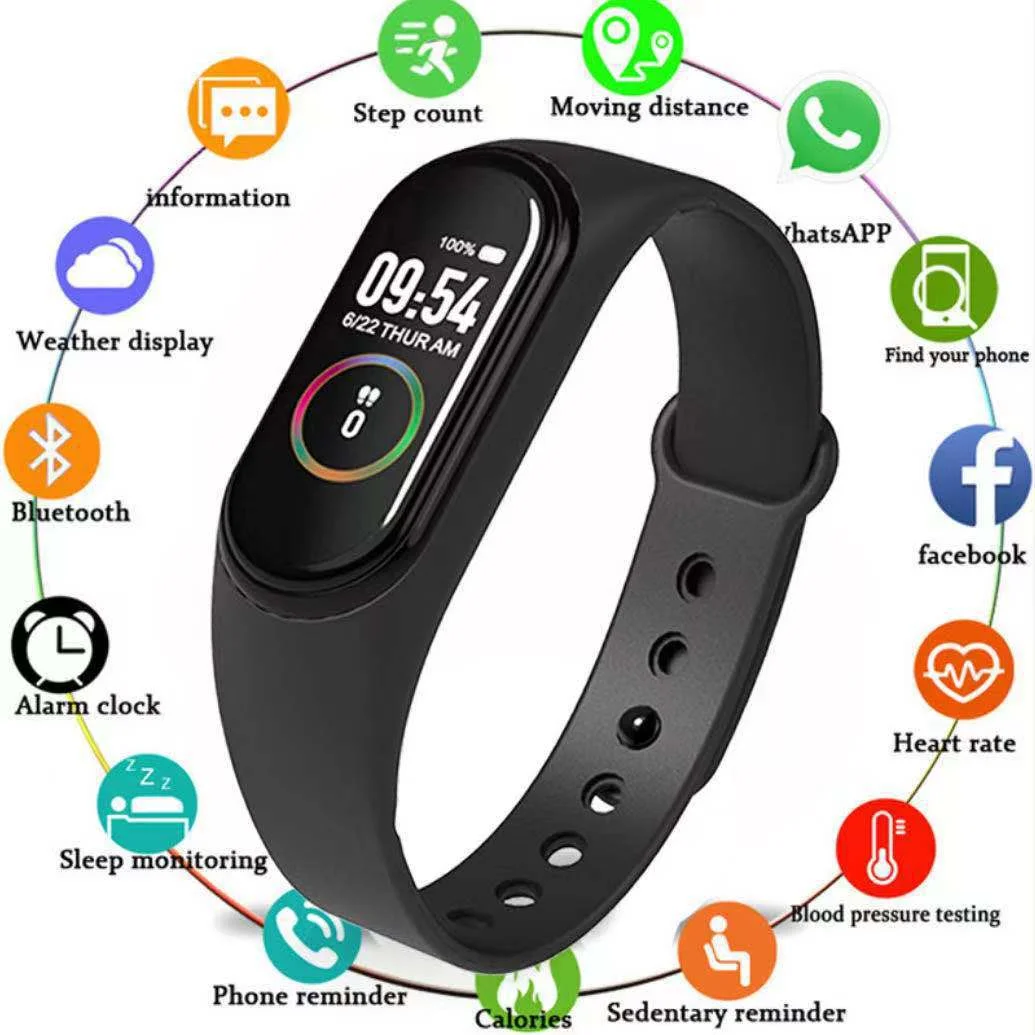 LOTOS JEWELRY Smart Band Cheap Watch Sports Pedometer Fitness Tracker M4 smart watch for men