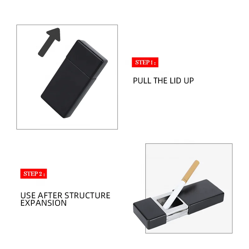 High quality Zinc Alloy Pocket Ashtray New Mini Metal Ashtray Portable For Outdoor Cigarettes Accessories Ashtray