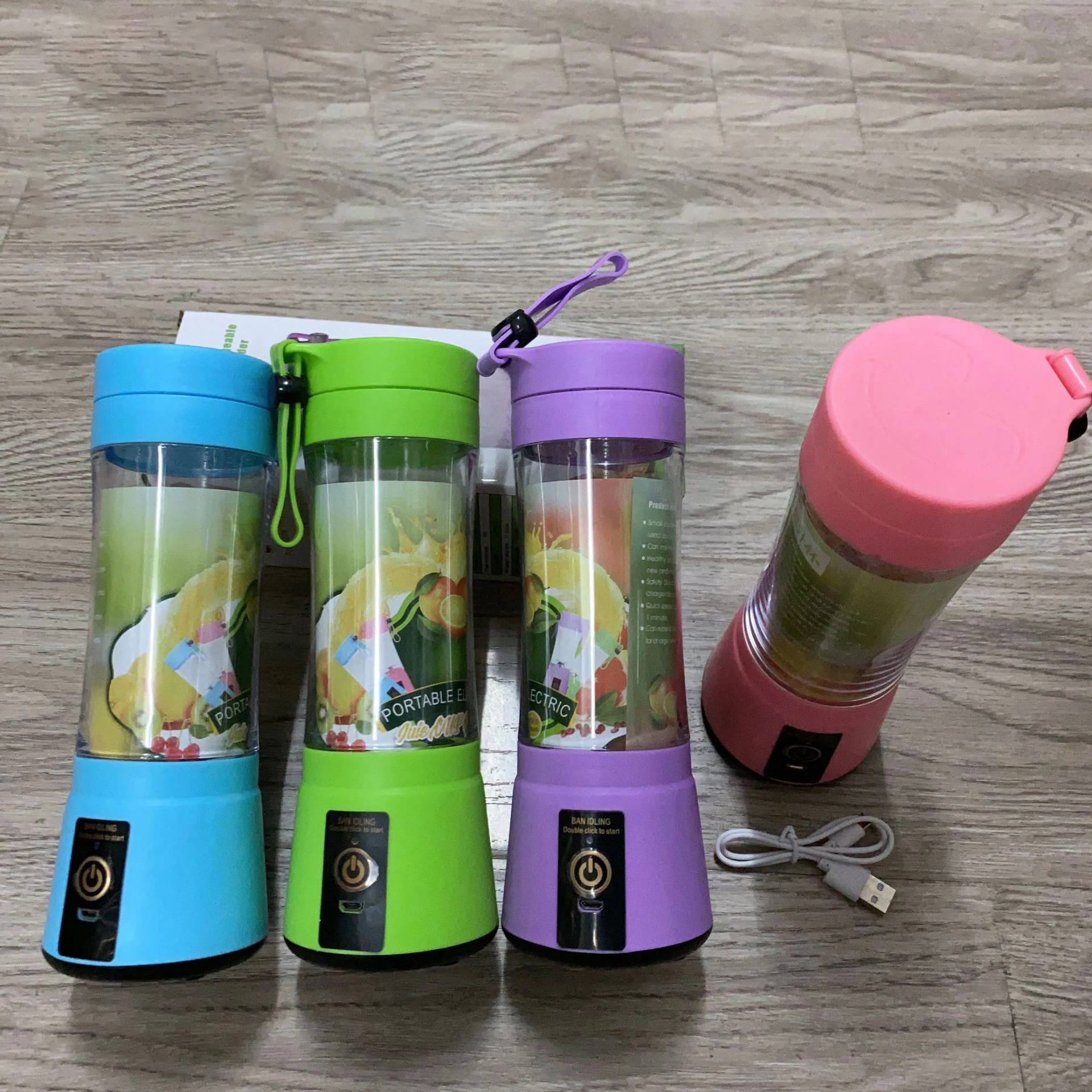 Wholesale  USB Rechargeable Mini Juicer Juicer Blender  6 Blades Juicer Cup Machine  Portable Electric Fruit  Blender