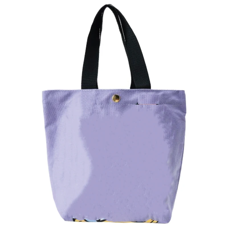 Simple candy color Korean students carrying lunch box bags men and women small solid color portable canvas lunch bags