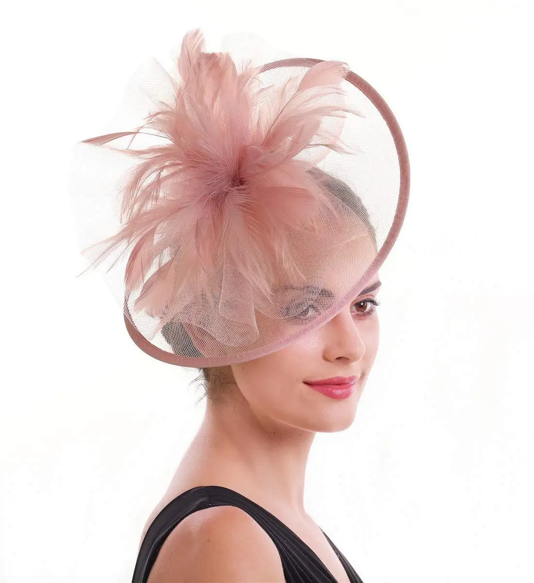 Fascinator Hats For Women Tea Party Headband Kentucky Derby Wedding Flower Mesh Veil Fascinator