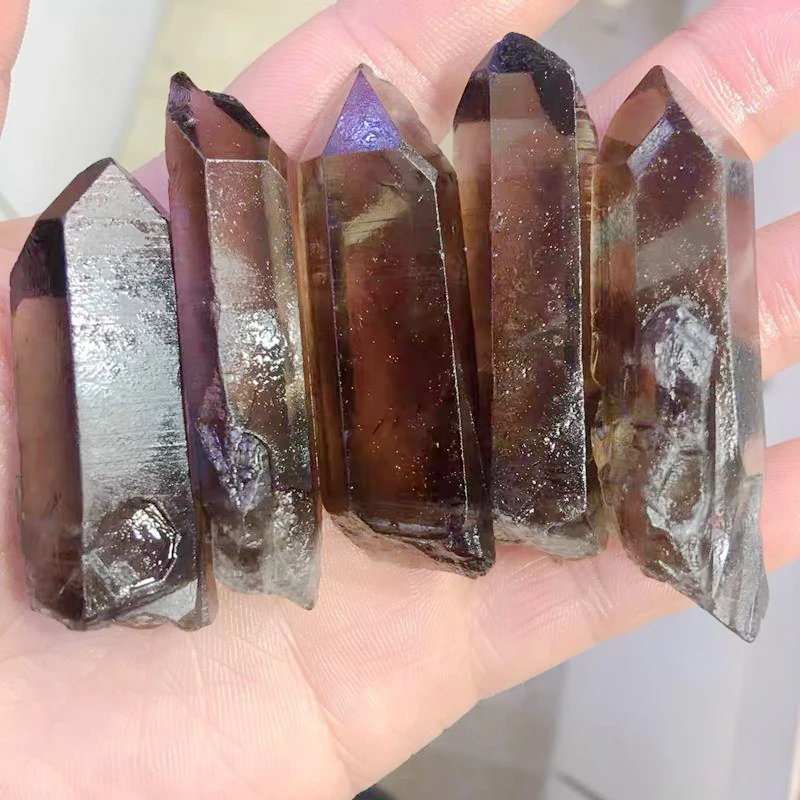 Wholesale Raw natural Smoky crystal clear quartz crystal terminated point for healing
