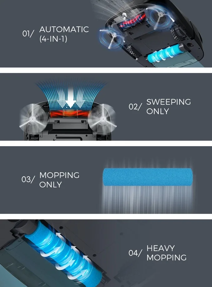 NEW Generation Dry and Wet Sweep Vacuum Suction Mop Self-Rinse Cleaning Hard Floor Sweeper Robot Vacuums Mops