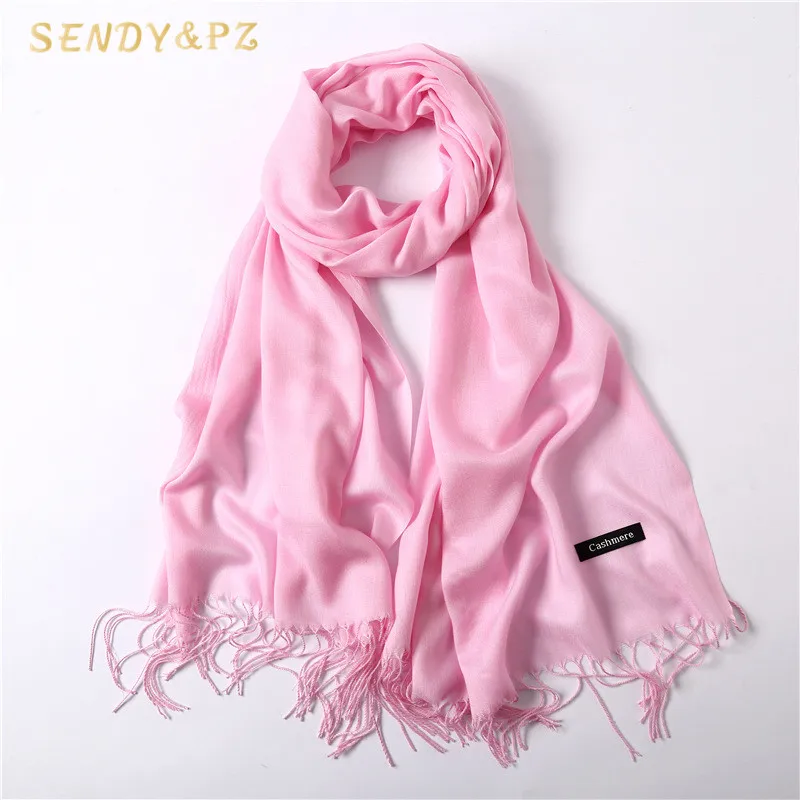 Hot selling solid color fabric scarf fashion autumn winter 200 * 70cm tassel thin women scarf