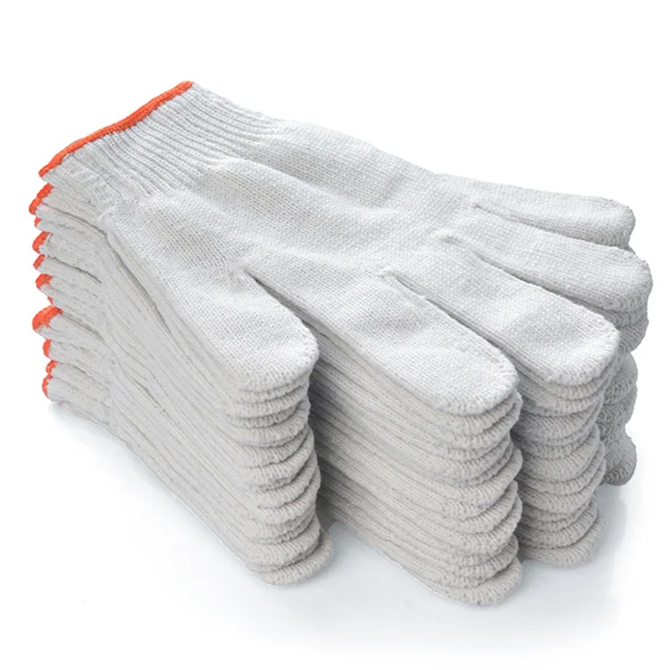 Cheap Gardening construction work Cotton Polyester String Knit Safety Protection Men and Women Working Cotton Gloves
