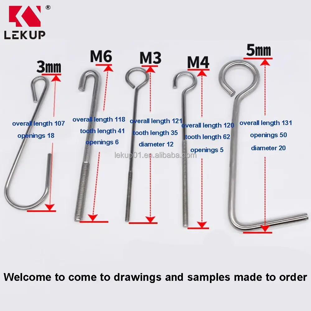 Factory Direct Threaded Hook Non-standard Stainless Steel Hook OEM ODM Custom S Shape Hook