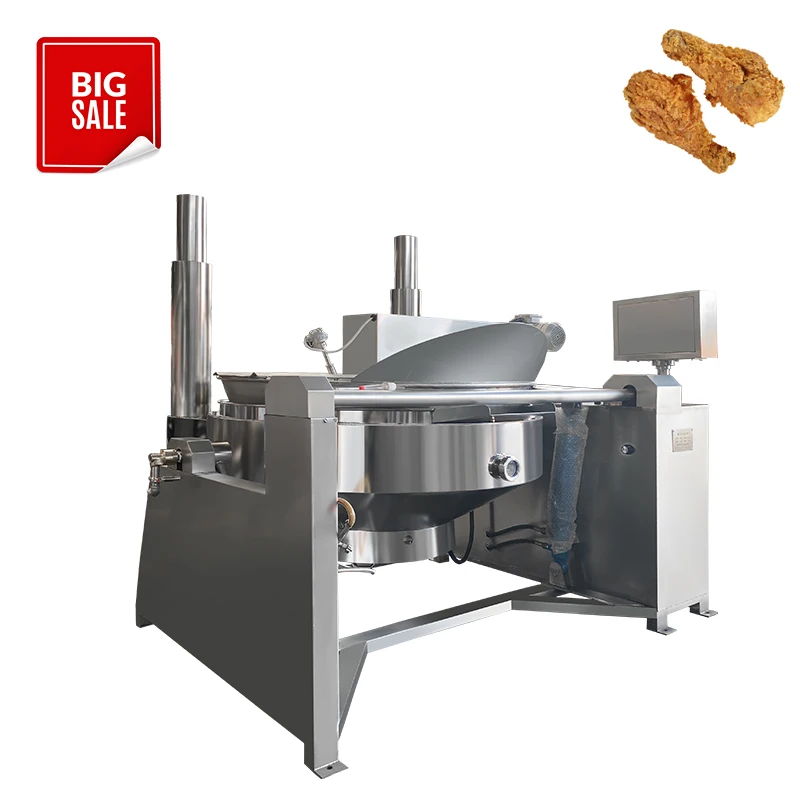 Industrial Commercial Automatic Sauce Frying Machine Cooker Mixer Stainless Steel Jacketed Cooking Pot With stirrer