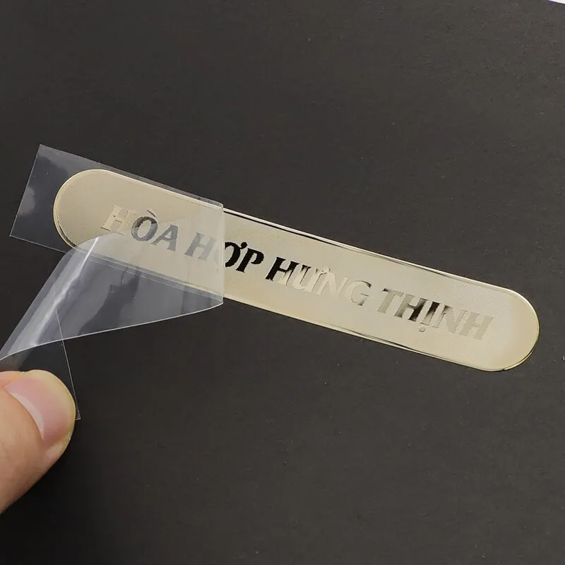 Custom Metal Car Logo Embossed Metal  Logo Packaging Sticker Waterproof Bottle Sticker for Packing