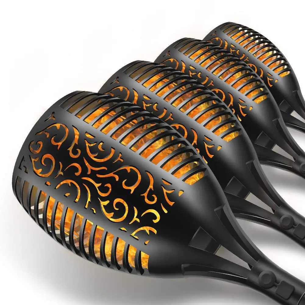 High Quality Outdoor waterproof 33/51/72/96 led solar power flame torch light for decorative courtyard landscape garden pathway