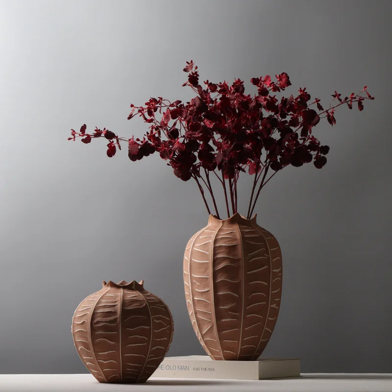 Decoration Clay Pottery Flower Mini Small Bud Matte Retro Ceramic Vase