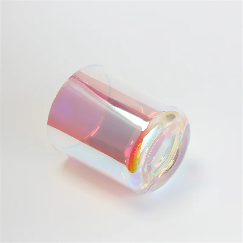 Wholesale Free Shipping Dome Cover Aura Empty 2 Oz 8 Oz Wide Hand Made 5 Days Glass Candle Jars Without Lid