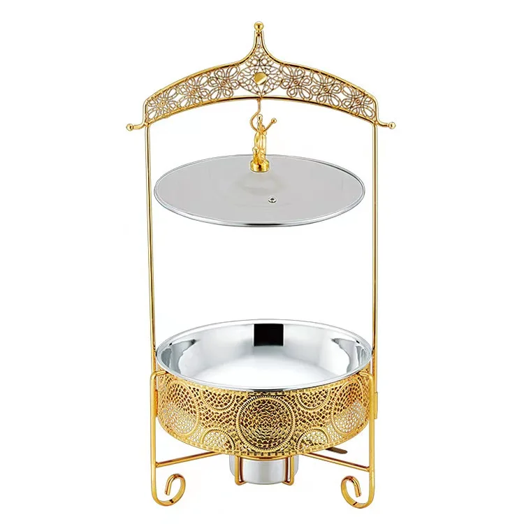 Stainless steel golden alcohol stove hot pot hanging cover hotel restaurant buffet stove insulation heating container