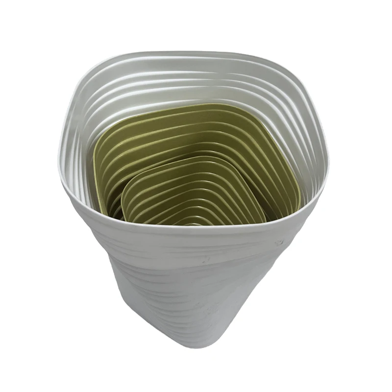 New Style High Appearance Level Bamboo Cover Thai Pattern Top Quality Desktop Trash Can Trash Can Dustbin with Lid