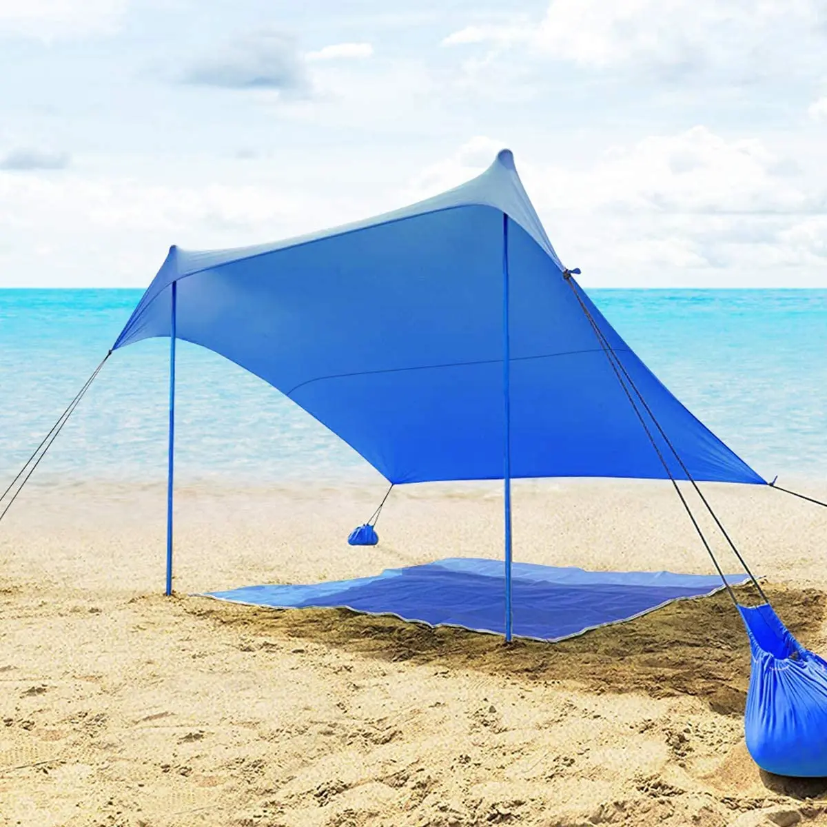 Best Selling Summer Pop-Up Sun Shelter Canopy Easy-Up Umbrella Tent Beach Seaside Outdoor Camping Durable Aluminum Pole