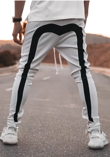 Штаны мужские с боковыми полосками, уличная одежда, пуговицы на щиколотке, тренировочные штаны с индивидуальным дизайном