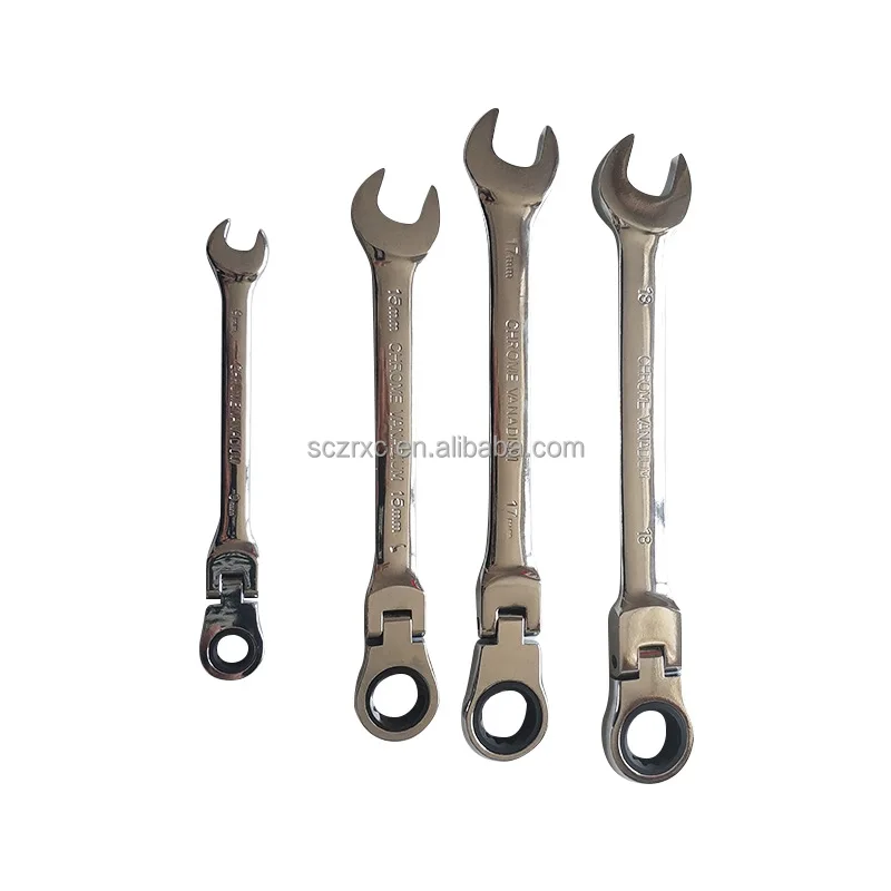 72 Teeth CRV Torque Flexible Ratchet Wrench 6~24mm Folding Head Chrome Vanadium Steel Ratchet Spanner Set For Bike Car