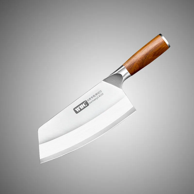 Hot selling butcher knife sharp stainless steel wooden handle minced meat sliced fruit and vegetable Chinese kitchen knife