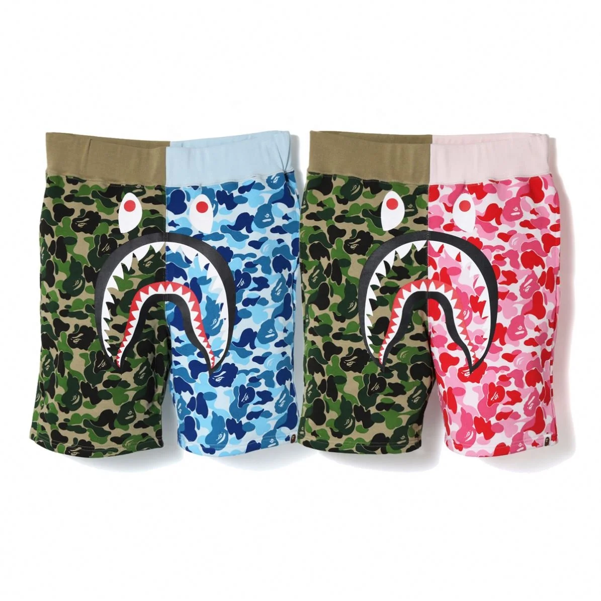 High quality summer 2023 new bape shark stitching camouflage luminous couple wear student sports shorts men and women hot pants