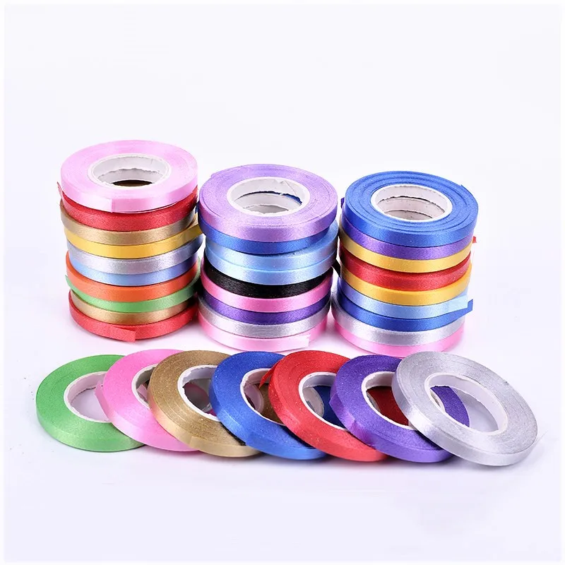 15 Colors 10M Silk Ribbon Wedding Balloon Bouquet Christmas Bunting Flag Accessory Plastic Tassel Rolls