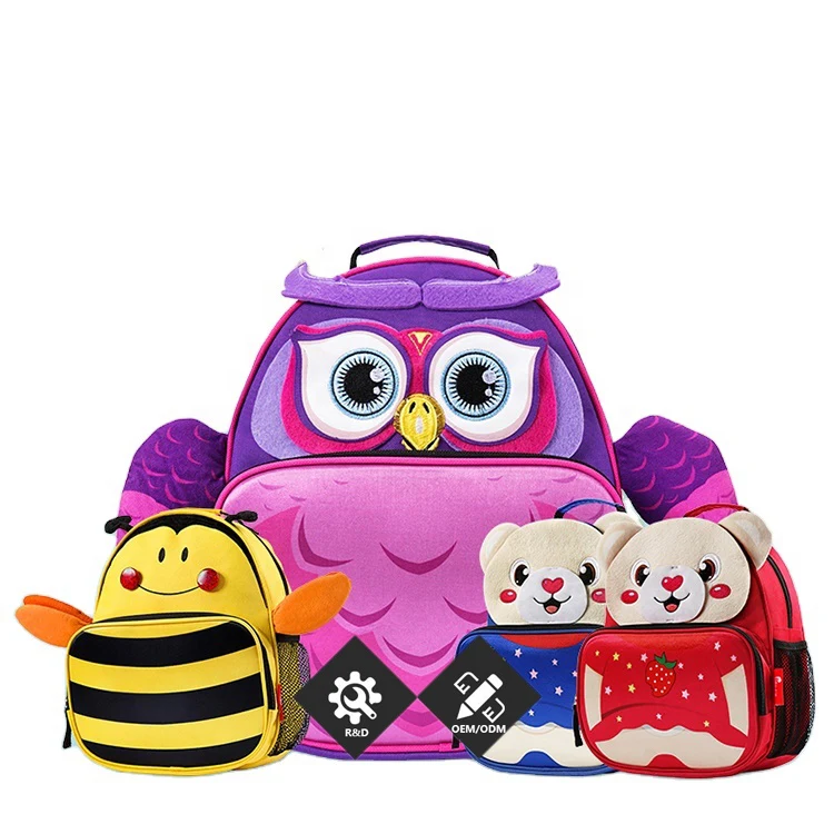 Factory wholesale custom cartoon design 14 inch school bag kids travel cartoon fabric backpack