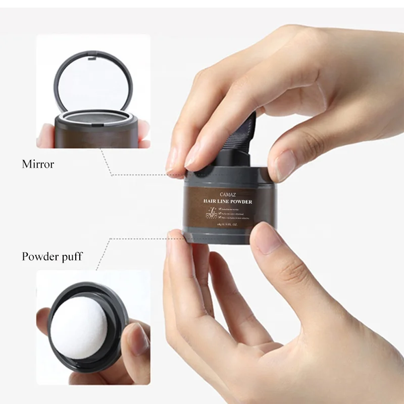 CAMAZ Strong Effect Quick Cover Grey Hair Root Concealer Hair Building Fibers Hair Line Powder
