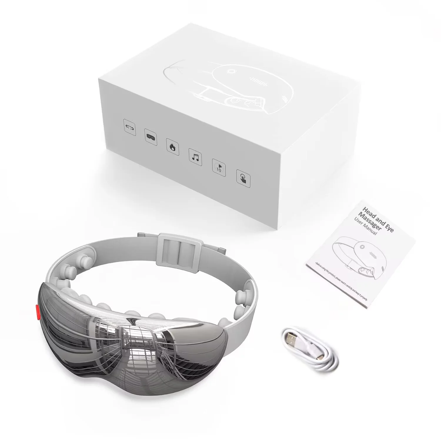 New Healthpal Bluetooths Vibration Heated Air Pressure Temples Easy Smart Tapping Eye Massager China for Relaxation
