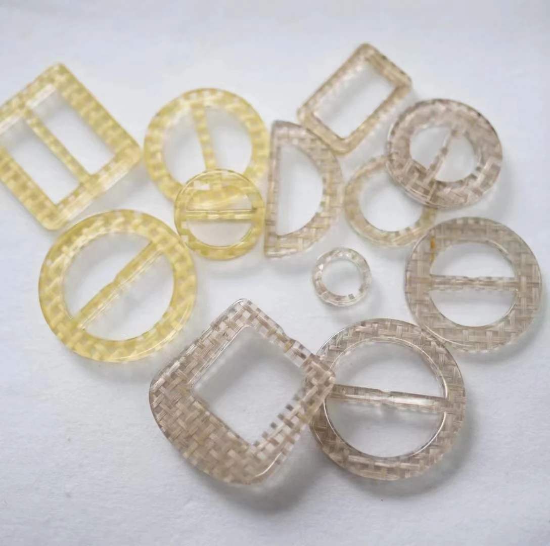 Brown Button Waist Buckle Arrival Wholesale Glitter Resin New Clip Buckles Plastic for Clothes Custom Desgin Elegant
