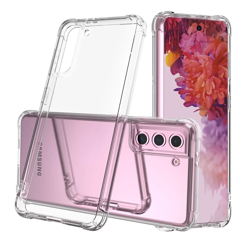 Crystal Clear Rotating Sound Hole TPU Shockproof Case for Samsung Galaxy S21 Phone Case 2021