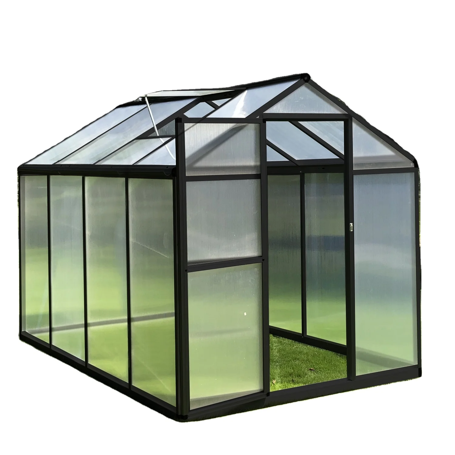 Aluminum frame walk in green house black plant indoor large greenhouse manufacturers China