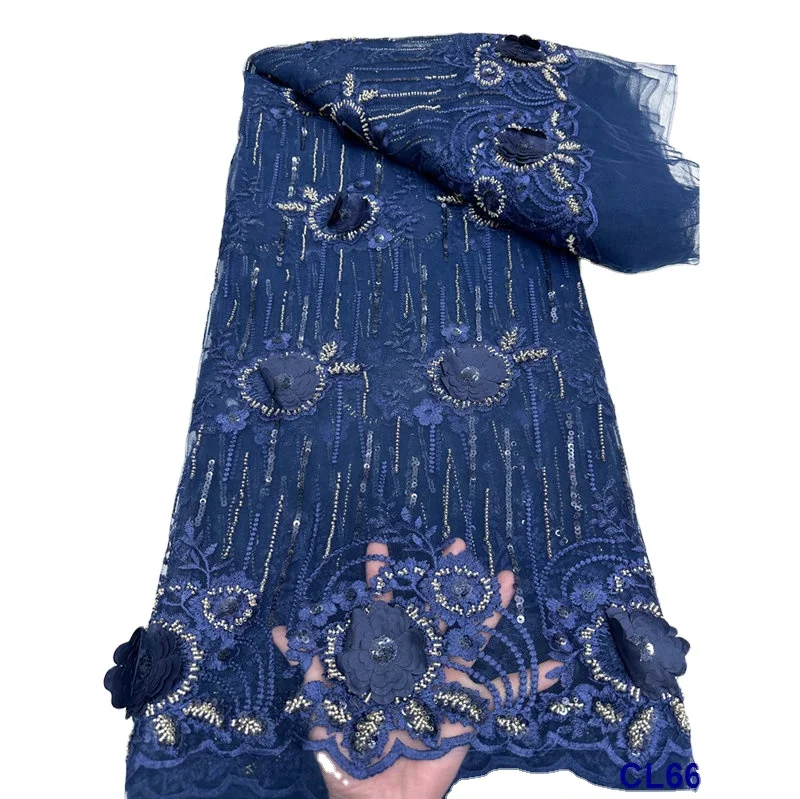 Модный трендовый Белый 3 d дизайн свадьбы элегантные толстые бобы с жемчугом Свадебная Невеста кружевная ткань для модного платья