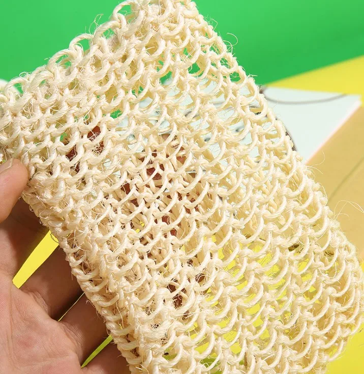 Sisal Soap Bags with Drawstrings, Natural Sisal Soap Saver Pouch for Scraps, Foaming, Drying Soap, Exfoliating, Massage
