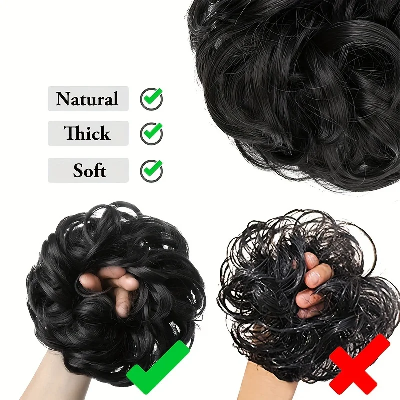 Synthetic  hair strandsHair Bun Hair Piece Scrunchies Updo Ponytail Extension Curly Synthetic Hair Chignon for WomenCurly curl
