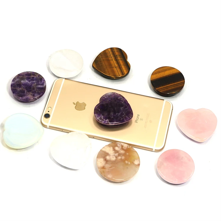 Лидер продаж, аксессуары из натурального хрусталя и агата, подставка, вращающийся держатель для мобильного телефона, рукоятка