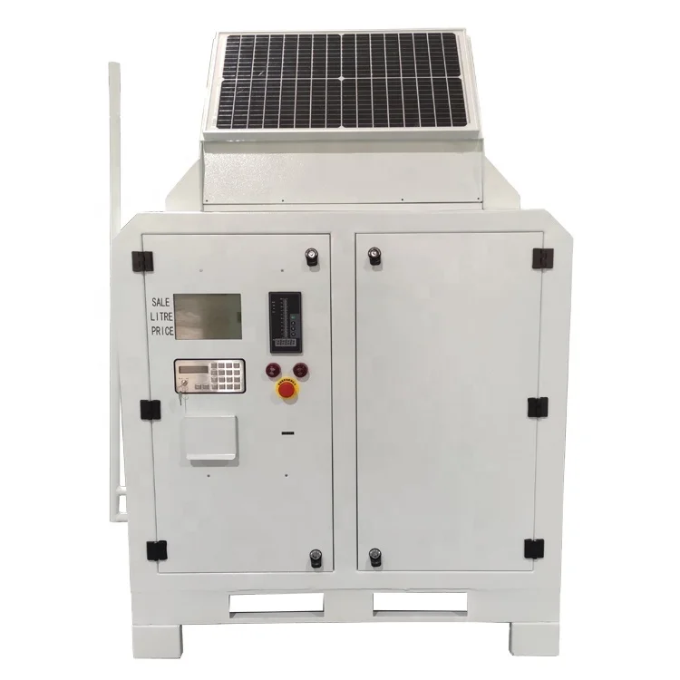 2000L Single Nozzle Mobile Tank Hand Shake Pump Mini Fuel Dispenser Oil Container Solar Panel Portable Petrol Station