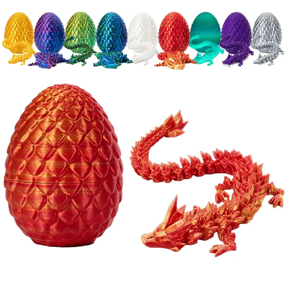 Creative Hot Play 3D Printed Dragon Egg Dinosaur Kid Toy Laser Color Jewel Dragon Decoration