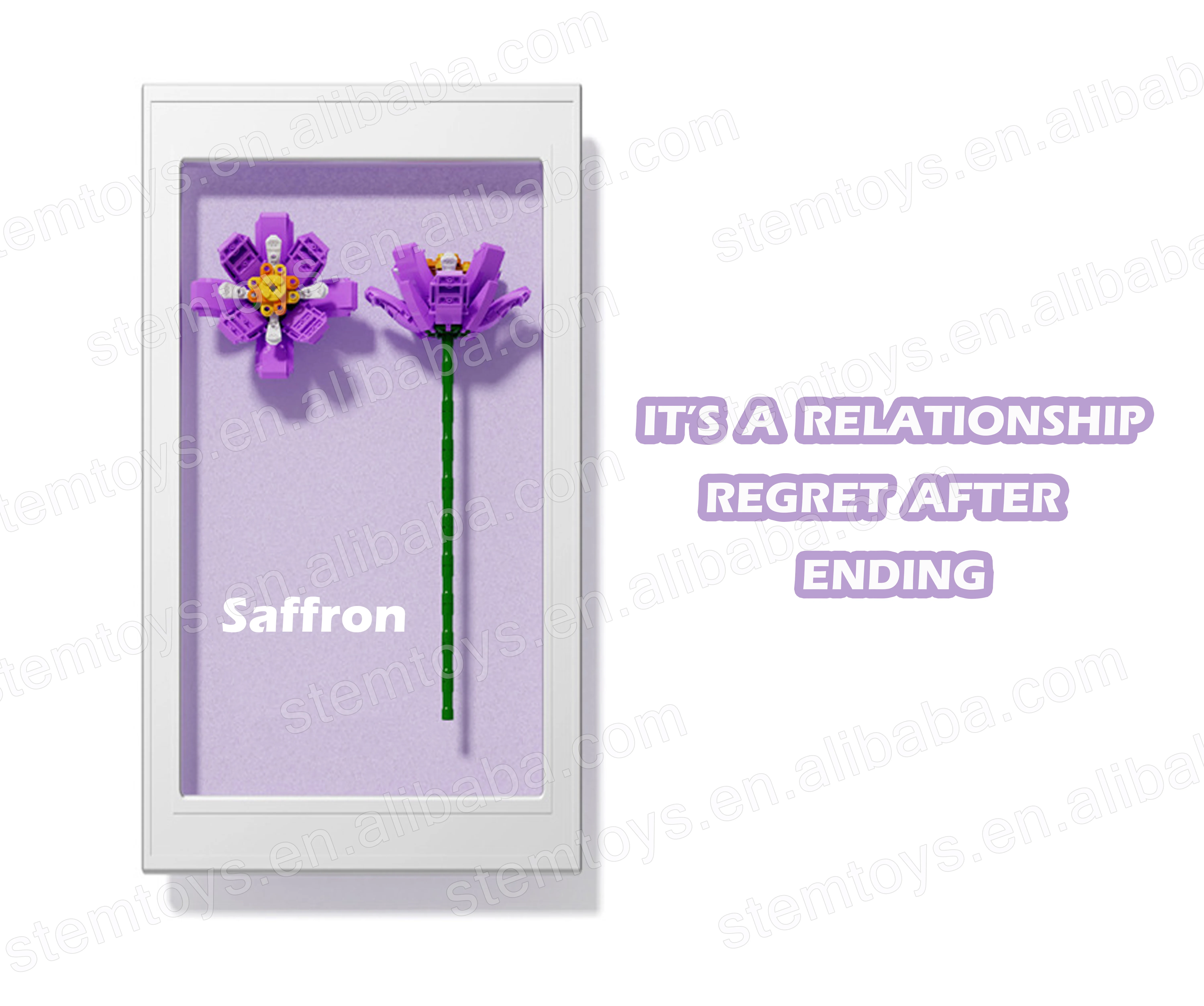 Sembo 601232 DIY Flower Bricks Saffron Educational Stem toys super grow future thinking Building Blocks Florist Gift for kid