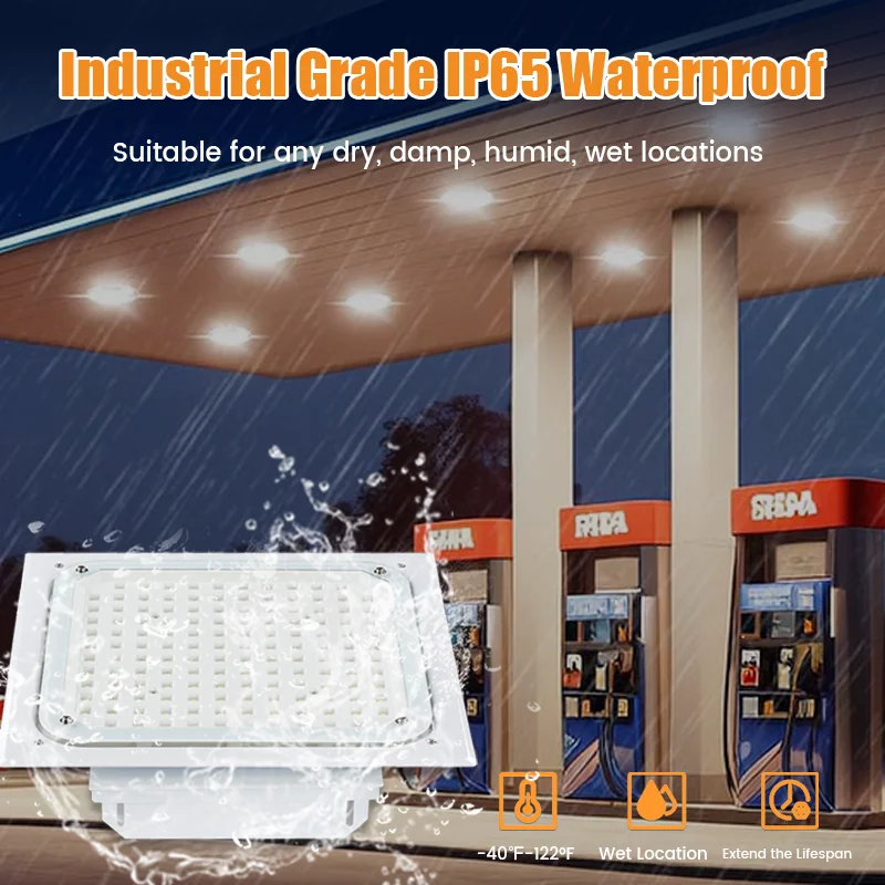 IP65 Waterproof Aluminum 100w-250w LED Explosion Proof Light High Brightness Garage Canopy Lamps for Fuel Petrol Gas Station