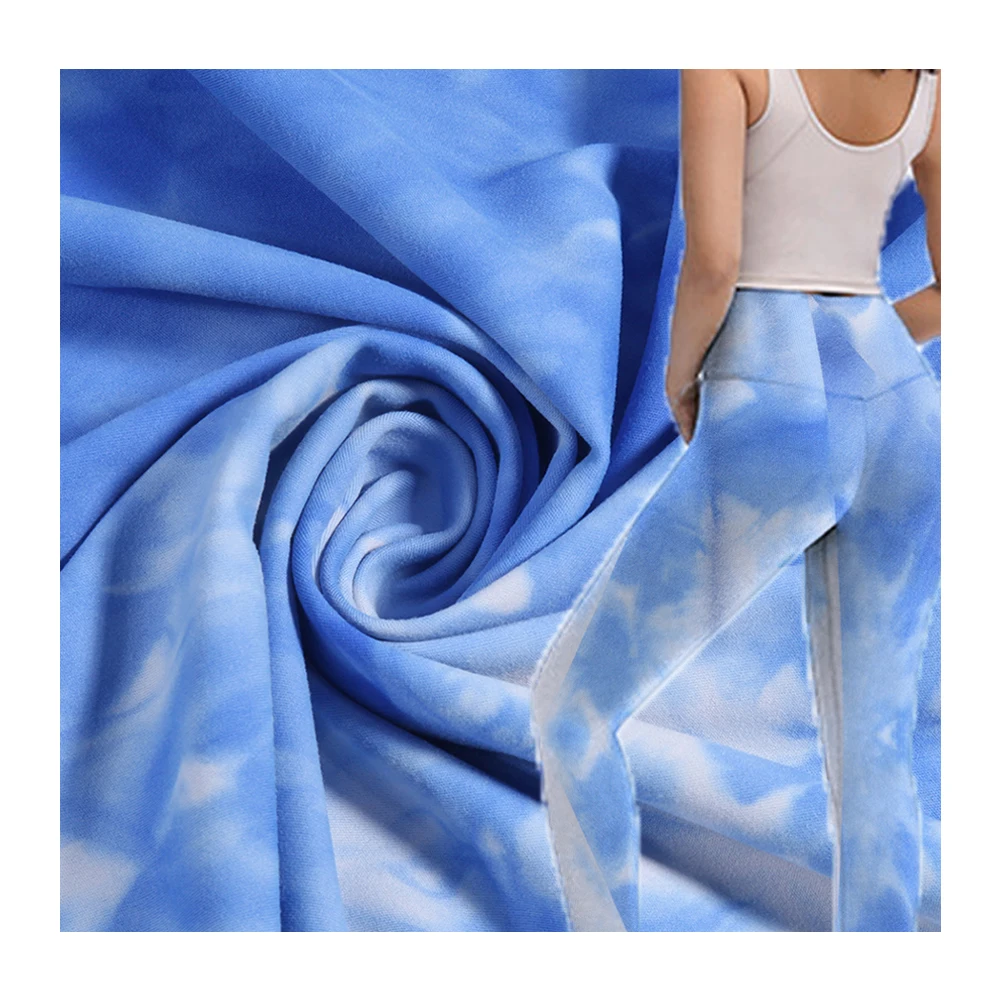 
2021 Vente chaude Nouvel article Tie Dying Tissu, Tie Dye Yoga Wear Haute extensible 70% nylon 30% spandex sport legging tissu 