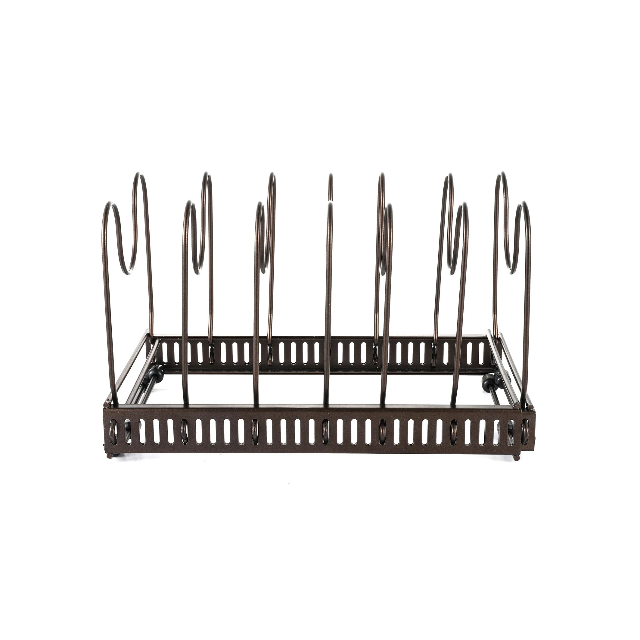 2021 Multifunctional Telescopic Kitchen Shelf Wrought Iron Pot Cover Storage Rack Multi-layer Adjustable Pot Rack
