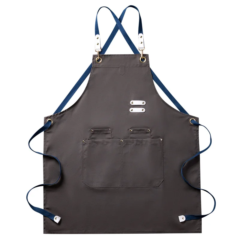 Custom Name Logo Canvas Kitchen For Woman Men Chef Work Apron For Grill Restaurant Bar Shop Cafes Beauty Nails Studios Uniform