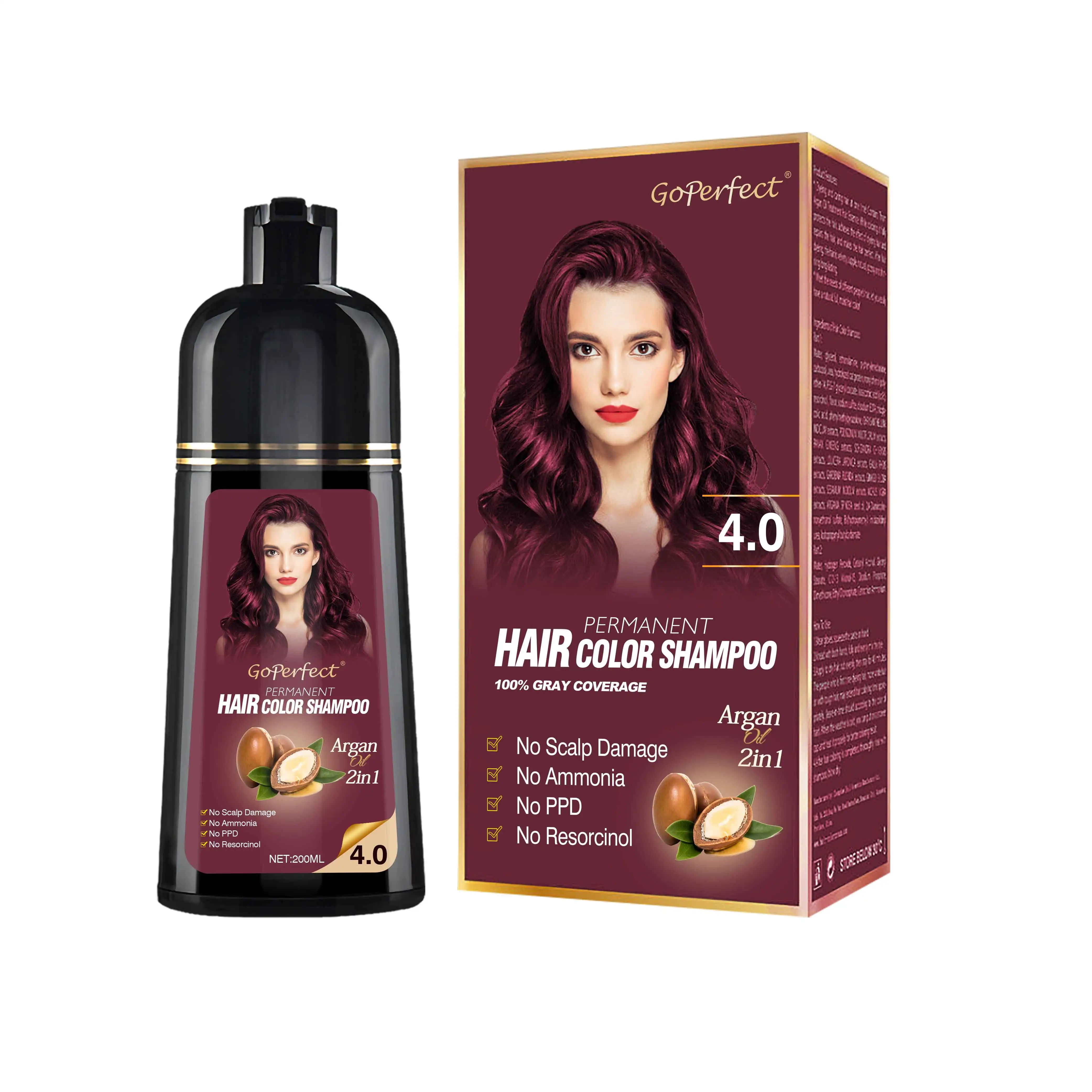 Hot Selling Hair Color Dye Shampoo Long Last Hair Color Shampoo Ammonia Free Hair Dye Shampoo For Men &  Women