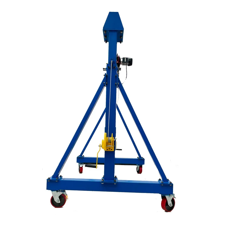 Mini gantry crane electric steel chain hoist portable mobile adjustable height 3M 4m gantry crane