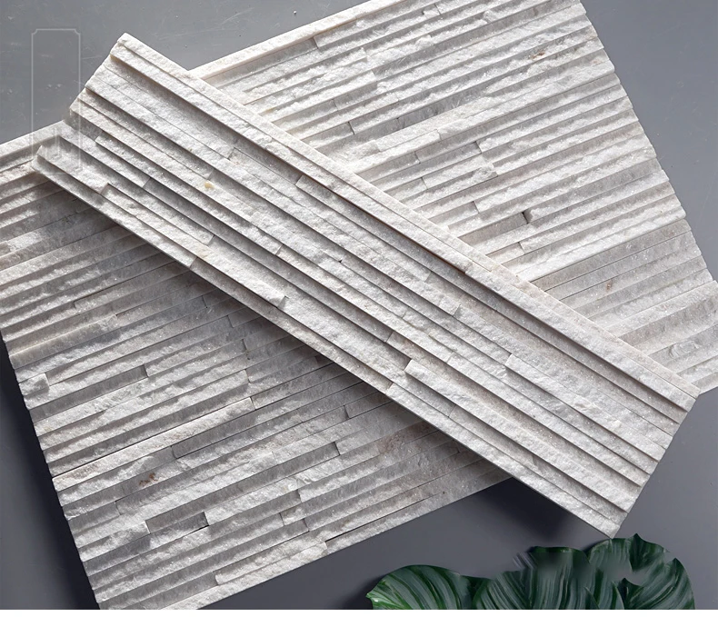 China wholesale stack Black and white granite cultural stone wall cladding  deco stone panel wall tile