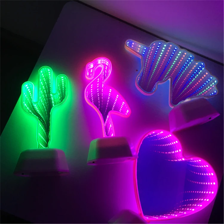  Украшение для спальни светодиодный Ночной светильник с 3d-эффектом единорога