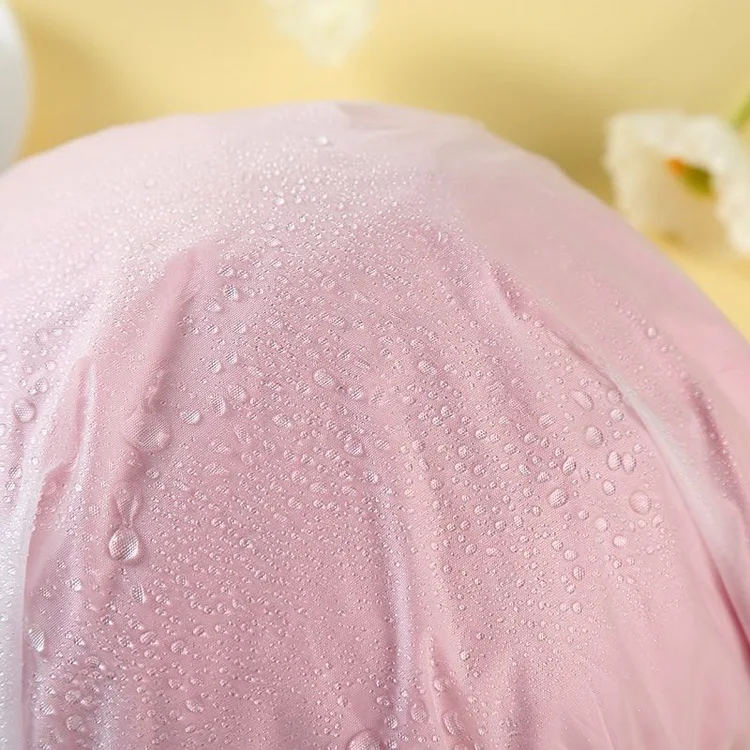 New Fashion Women Small Dot Double-Layer EVA Waterproof Satin Lace Shower Cap
